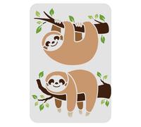 FINGERINSPIRE Sloth Stencil for Painting 29.7x21cm Slow Down Sloth Drawing Stencil Reusable DIY Sloth Stencil Animal Beer Stencil for Painting on Wood Tile Paper Fabric Floor Wall
