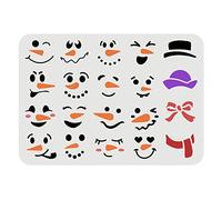 FINGERINSPIRE Snowman Face Stencil 29.7x21cm Plastic Snowman Smile Face Hat Bow Scarf Pattern Stencils DIY Home Christmas Snowman Decor Stencil for Painting on Wood Floor Wall