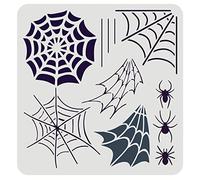 FINGERINSPIRE Spiderweb Stencil 30x30cm Reusable Spiderweb and Spider Stencil Spider Drawing Stencil Halloween Theme Stencil for Painting on Wall, Canvas, Tile, Furniture and Paper