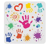 FINGERINSPIRE Splatter Stencil 11.8x11.8inch Plastic Dots Handprint Painting Template Splash Graffiti Pattern Stencil for Multi-Surface Painting