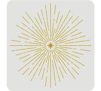 FINGERINSPIRE Starburst Stencils 11.8x11.8 inch Shining Stars Painting Stencils Plastic Stars & Light Pattern Stencils Resuable Star Crafts DIY Home Decor Stencil for Painting on Wood Floor Wall
