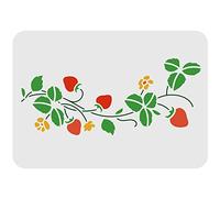 FINGERINSPIRE Strawberry Border Stencil - 29.7x21cm Reusable Vines & Flower Garden Botanical Stencils for Wall & Furniture Decor