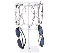 FINGERINSPIRE Sunglasses Holder Stand 2 Tier 360°Rotating Acrylic Sunglasses Display Rack 31CM Height Sunglasses Organizer Storage for Tabletop Desk Dresser Bedroom Bathroom