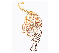FINGERINSPIRE Tiger Stencil 21x29.7 cm Reusable Creative DIY Wild Animal Stencil Template Plastic Tigers Painting Stencils Large Tiger Stencils for DIY Painting Wall Furniture Crafts Decor
