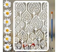 FINGERINSPIRE Tree Bud Texture Stencil with 1Pc Brush 21x29.7cm Hollow Leaves Stencil Leaf Texture Template Plant Theme Template for Painting on Wood Wall Furniture DIY Home Decoration
