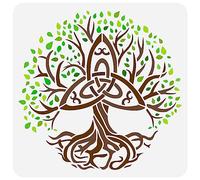 FINGERINSPIRE Tree of Life Stencil 30x30cm Reusable Life Tree Painting Template DIY Art Plants Tree Decoration Stencil for Painting on Wood, Wall and Furniture