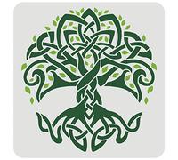 FINGERINSPIRE Tree of Life Stencil, 30x30cm Traditional Irish Tree Design Stencils Template Washable Reusable DIY Art Craft Painting Chalk Signs for Painting Craft Window Wall