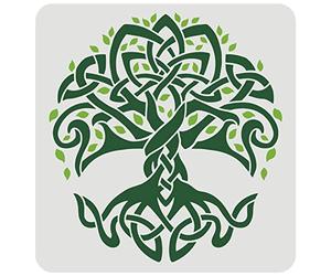 FINGERINSPIRE Tree of Life Stencil, 30x30cm Traditional Irish Tree Design Stencils Template Washable Reusable DIY Art Craft Painting Chalk Signs for Painting Craft Window Wall