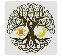 FINGERINSPIRE Tree of Life Stencils Templates 30x30cm Reusable DIY Art Craft Painting Template, Irish Welsh Knotwork Stencils for Art Projects Wood Wall DIY T-Shirt Home Decor