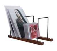 FINGERINSPIRE Vinyl Record Storage Holder Solid Wood Record Holder for Albums Coconut Brown Wood Record Album Display Stands Record Storage Display Stand Vinyl Record Holder Rack for Record Storage