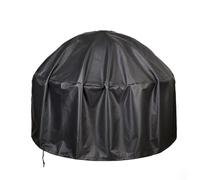 FINGERINSPIRE Waterproof Fire Pit Cover 122cm Round with Drawstring | Black Fire Pit Cover, Polyester, Portable Outdoor Fire Table Protector, Tear-Resistant, UV Resistant, for Backyard Camping