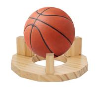 FINGERINSPIRE Wood Ball Holder 15x15x5CM Ball Stand Display Storage Detachable Wooden Sports Balls Organizer for Basketball Football Soccer Volleyball Home Gym Decor