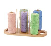 FINGERINSPIRE Wooden Bobbin Thread Rack 11 Spools Sewing Embroidery Thread Rack Holder Burlywood Color Wood Yarn Dispenser Yarn Spinner Wool Thread Holder Yarn Ball Holder for Sewing Knitting Crochet