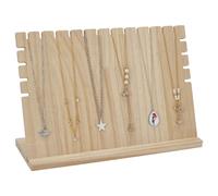 FINGERINSPIRE Wooden Necklace Display Stand 29.5x9.5x19cm Solid Wood Multiple Necklace Holders Stand Blanched Almond Chain Organizer Displays Rack Tabletop Displays Boards for Home or Shop Sell Show
