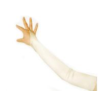 Fingerless 23" Long Bridal Satin Gloves Over the Elbow in 20 colors, Ivory, One Size