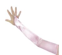 Fingerless 23" Long Bridal Satin Gloves Over the Elbow in 20 colors, Pink, One Size