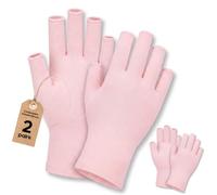 Fingerless Arthritis Gloves, 2 Pairs, Compression Gloves for Women and Men