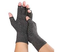Fingerless Compression Arthritis Gloves for Men & Women | Breathable Pressure Gloves with Silicone Dots for Support & Warmth | Relief Pain, Rheumatoid, Arthritis, Swelling & Tendonitis Pain (Medium)