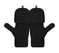 Fingerless Gloves: Acrylic Knit Mitts, Convertible Design with Touch Screen, Cold Weather Handwear, Flexible Sports Warmers | For Cycling, Running, Hiking, Mountaineering