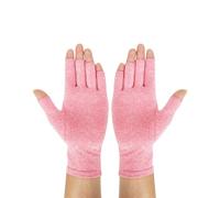 Fingerless Gloves, Bamboo Arthritis Gloves for Pain Relief Rheumatoid and Osteoarthritis Fingerless, for Women and Fingerless Gloves for Men (pink)
