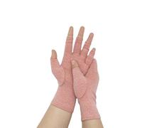 Fingerless Gloves, Bamboo Arthritis Gloves for Pain Relief Rheumatoid and Osteoarthritis Fingerless, for Women and Fingerless Gloves for Men (gray pink)
