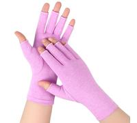 Fingerless Gloves For Women Men - Breathable Soft Cotton Half Finger Glove Spandex Blend, Comfortable Fit, Moisture-Wicking, Ideal for Sports Working (Purple, L)