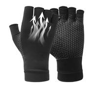 Fingerless Gym Gloves - 19x8.5cm Compression Fitness Gloves, Copper Fiber Non-Slip Workout, Breathable Training Gear, Lightweight Design | Athletic Exercise Glove for Cycling, Weightli