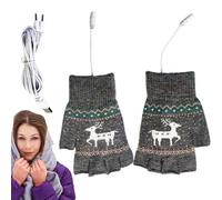 Fingerless Heated Gloves,Electric Heated Mitt,Women Warm Winter Gloves - For Winter Camp, Daily Outdoor Activities, Running, Driving, Cycling, Official