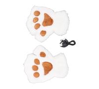 Fingerless Heated Gloves Rechargeable Electric Warm Plush Mittens With Battery Display For Typing Reading Writing In Cold Weather Soft Plush Material Built In 3000mAh Li Battery