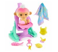 Fingerlings 2023 Interactive Baby Monkey Nursery Playset - Jas with 2-in-1 Cradle and High Chair, and 6 Accessories (Ages 5+)