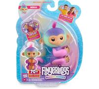 Fingerlings 3181 Magic Interactive Baby Monkey, Norah (Teal & Purple), Tells Happiness and Mood, 70+ Sounds & Reactions (Ages 5), Pink