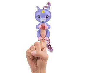 Fingerlings Baby Unicorn - Alika (Purple with Rainbow Mane and Tail) - Friendly Interactive Toy by WowWee-Purple