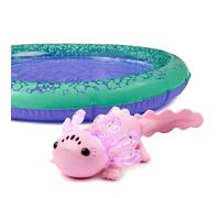 Fingerlings Interactive Baby Axolotl with Inflatable Pool, Alix, Swims and Lights Up in Water, Rainbow Lights Tell Your Mood (Ages 5+)