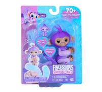 Fingerlings Snuggle Tails - Interactive Purple Monkey (Coco), with fluffy tail, mini bestie (Chloe), brush and stickers
