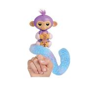 Fingerlings Snuggle Tails - Interactive Purple Monkey (Coco), with fluffy tail, mini bestie (Chloe), brush and stickers