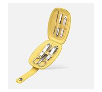 Fingernail Clipper Set Nail Clippers,Mini Manicure Set Nail Clipper Set 6 in 1 Stainless Steel Pedicure Care Grooming Kit ?with Portable Travel Case Nail Groomi (Giallo)