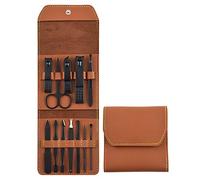 Fingernail Clipper Set Rose Gold 16-Piece Nail Clippers and Nail Clippers Set from Stock, Bag Style Nail Tools Nail Grooming Kits (Size : Brown16 Pieces) (Brown12)