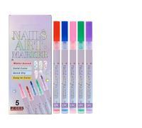 Fingernail Design Marker - Assorted Five Shade Kit, Ultra Thin Control Nib, Smooth Flow Application System, Art Painting Pen Collection | Salon Quality Craft Tool For Women Creative Styling