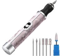 Fingernail File Kit - Cordless Nail Smoother with 3 Speeds | Trim, Shape, and Buff Natural Nails - Nail File for Human Fingernails (Rose)