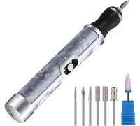Fingernail File Kit - Cordless Nail Smoother with 3 Speeds | Trim, Shape, and Buff Natural Nails - Nail File for Human Fingernails (Silver)