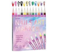 Fingernail Nail Markers - 12 Colors DIY, Art Pens Doodle, Markers For Women Girls Wife Girlfriend Christmas Birthday Durable nutritious, Easy To Draw Artifice Tools, Personal Or Professional Use