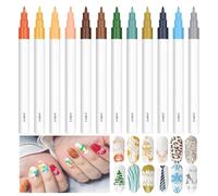 Fingernail Paint Pens - Shade Fast Dry, Naīl Arţ Kit, Easy Use, Fine Tip Markers | Manicure Home Salon Celebration Travel Special Occasion Cosmetic Accessory Stylish Design Beauty Care