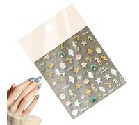 Fingernail Stickers,Embossed Nail Sticker - Decorative Fingernail Designs for Home Girls Mothers Women, Marine Life Manicure Decal