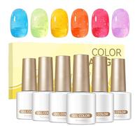 Fingernails Gel,Long Lasting Gradient,Translucent Nail Gel for Women - for Beginners Professionals Home Wedding Gathering Beach Travel Dating Commuting
