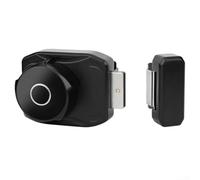 Fingerprint Access Lock For Sliding Doors With No Drill Installation, Zinc Alloy Build For Durability, Anti Theft Feature To Protect Valuables(Black)