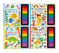 Fingerprint Activities 4 Books Collection Set (Under the Sea, Fingerprint Activities, Dinosaurs, Bugs)