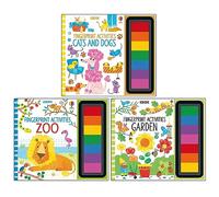Fingerprint Activities Series 3 Collection 3 Books Set (Cats and Dogs, Zoo, Garden)