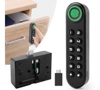 Fingerprint Cabinet Lock, Smart Electronic Cabinet Locks, Combination Password Drawer Lock with USBKEY Suitable for Office Cabinet, Wardrobes, Liquor, Weapon Storages and etc-ABS Lock Case