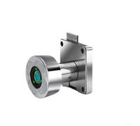 Fingerprint Cabinet Lock Zinc Alloy 37.5mm Cylinder for Drawer Mailbox Office Storage Box Metal Cupboard Single Door Use, Biometric Keyless Entry(Silver)