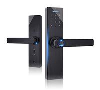 Fingerprint & Card & Password Smart Lock - Anti-Theft Electronic Door Lock for Home Security - Durable Zinc Alloy - Self-Adjusting Left/Right Handle - Long Battery Life